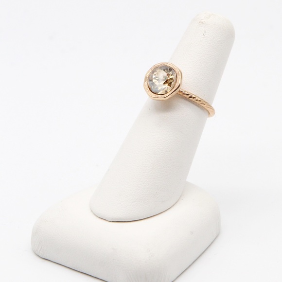 Rose gold yellow diamond crystal stacking ring - Picture 1 of 4